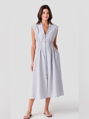 THML Rosette Cinched Waist Midi Dress